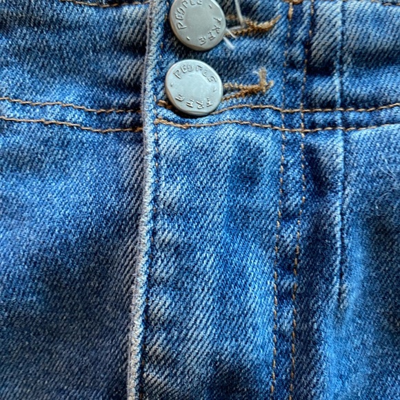 Free People Distressed Blue Mini Skirt Brack ajustable . Medidas en las fotos . - Picture 3 of 9